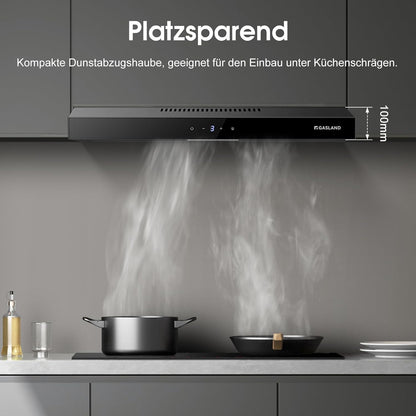 GASLAND Chef SR60BS 60 cm 202 m³/uur Stille Afzuigkap met Touch Control Zwart Stalen Afzuigkap met CF158 Geactiveerd Koolstoffilter