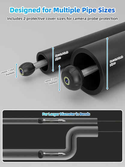 Kanaalcamera, endoscoop, 20 m, 1080p HD inspectiecamera voor de buis met 5 inch scherm, buiscamera voor riolering met DVR-functie, IP68 waterdicht, 1000tvl, 18 inch camerasonde en 32 GB TF-kaart