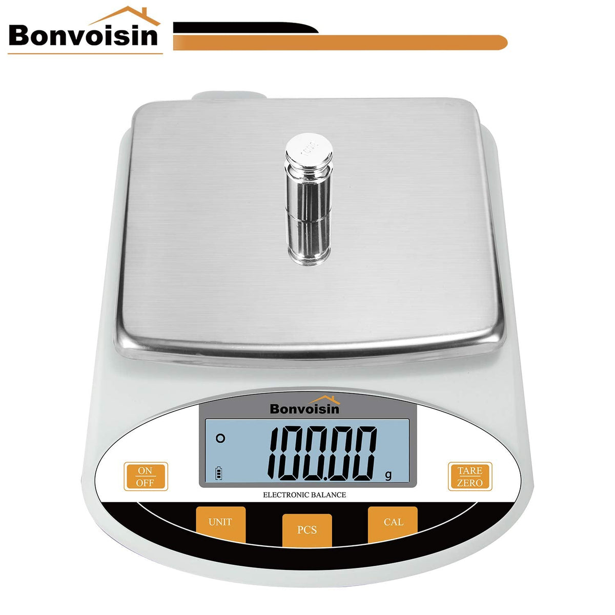Bonvoisin Lab-weegschaal 5000gx0.01g digitale precisie analytische balans - hoge precisie elektronische balans voor sieraden, keuken, wetenschappelijk en laboratoriumgebruik