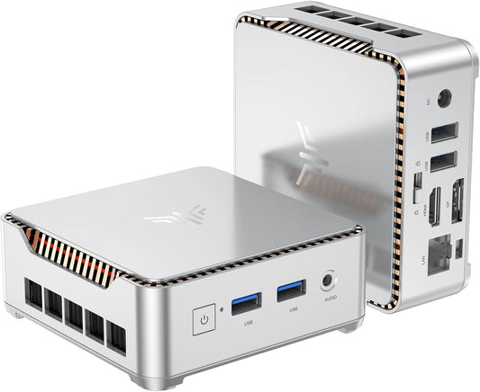 NiPoGi Essenx E2 Mini PC Ιntel Alder Lake-Ν95 (tot 3,40 GHz) 16GB DDR4, 512GB M.2 SSD, Mini Desktop Computer W-11 Pro, HDMI, DP, 4K Dual-Display, Dual WiFi, Micro PC met VESA voor Kantoor/Thuis/HTPC