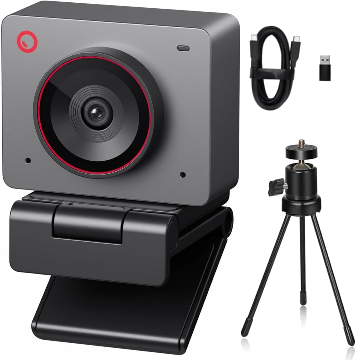 OBSBOT Maak kennis met 2 Ultra HD 4K-streamingwebcam, 1080p bij 60 FPS, videoconferentiecamera met AI automatisch bijsnijden, USB-C, dubbele ruisonderdrukkende microfoons, werkt met MS_Teams/Zoom