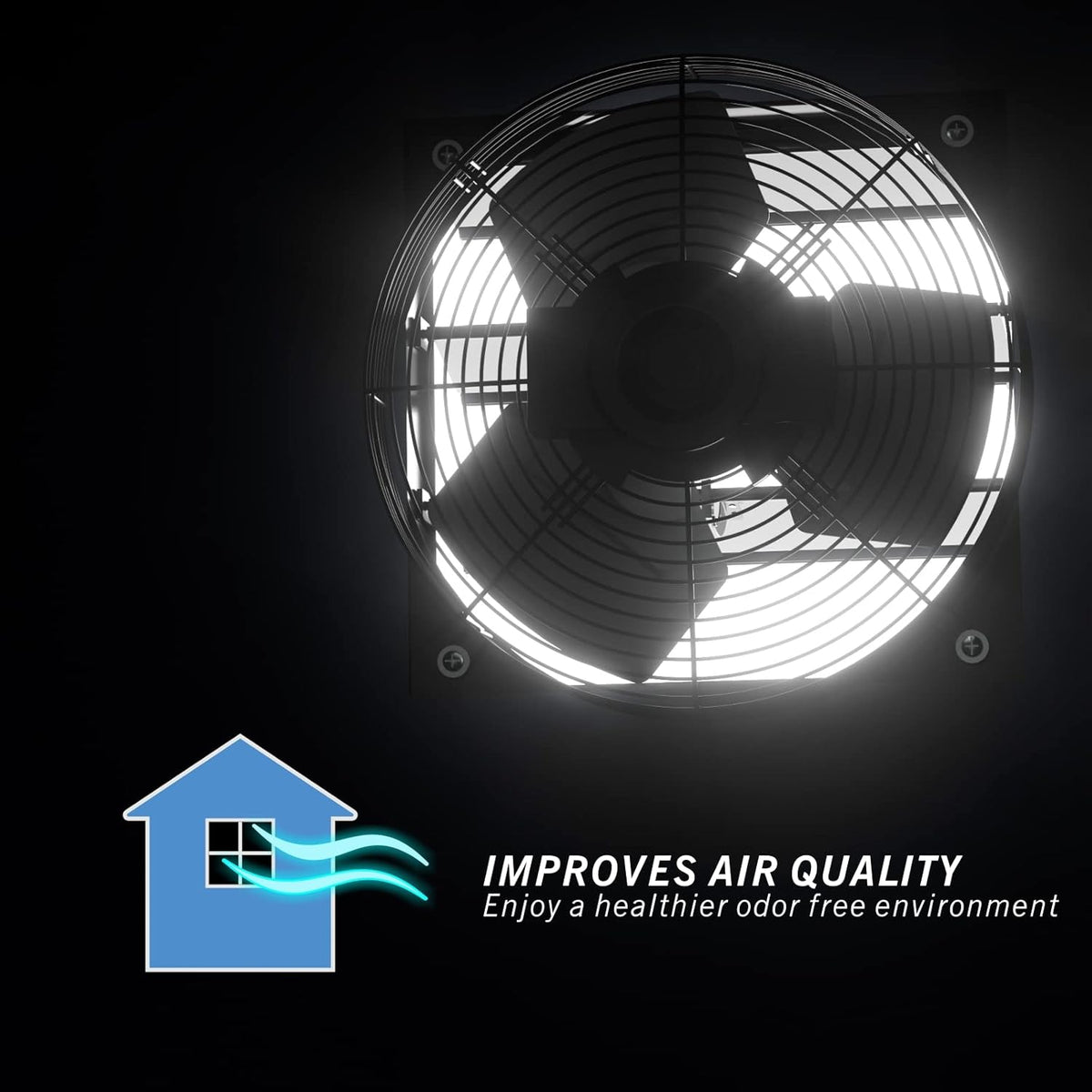 Aygrochy 350 mm afvoerventilator, afvoerluchtventilator voor verwarming, koeling, booster, groeitenten, hydroculturen, thuisgebruik, ventilatie en afzuigventilator.