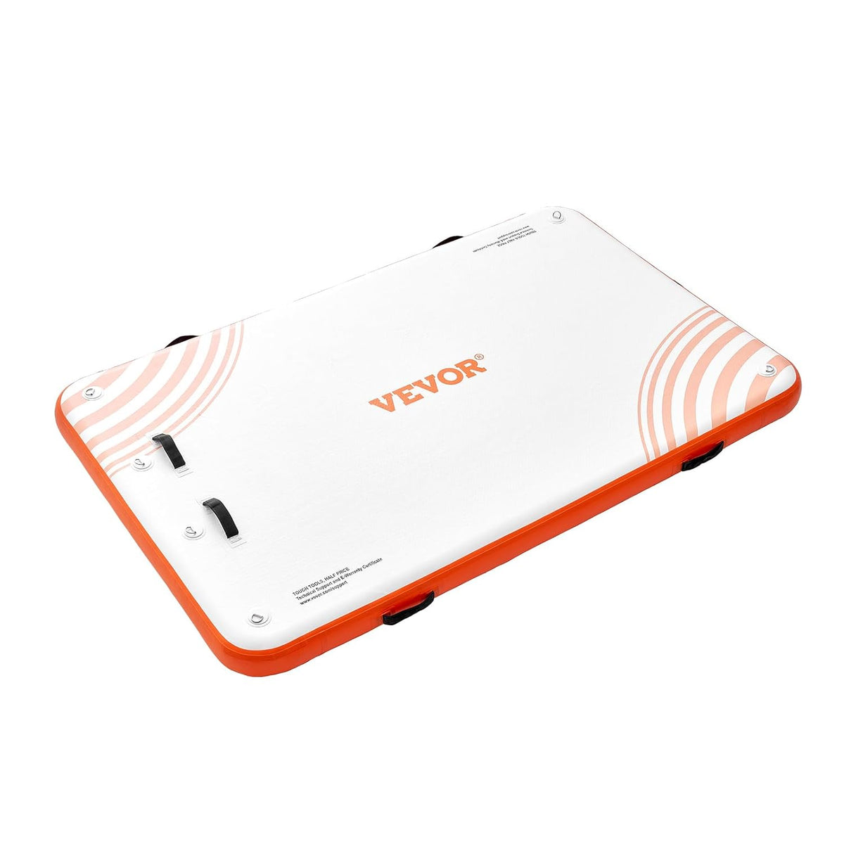 VEVOR Opblaasbaar drijvend dok, 8 x 5 ft opblaasbaar dockplatform, antislip waterdrijvende dokmat met draagbare draagtas en afneembare ladder, drijvend platform eilandvlot voor zwembad, strand, oceaan