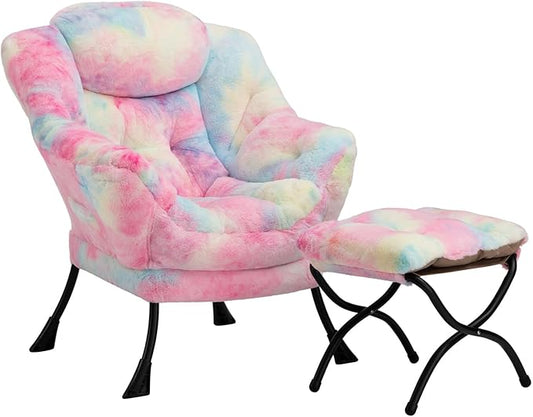Fauteuil – Relaxstoel – Leunstoel – Loungechair – Leesstoel – Met Voetenbank – Stevig Gepoedercoat Stalen Frame – Afneembare Wasbare Kussenhoes
