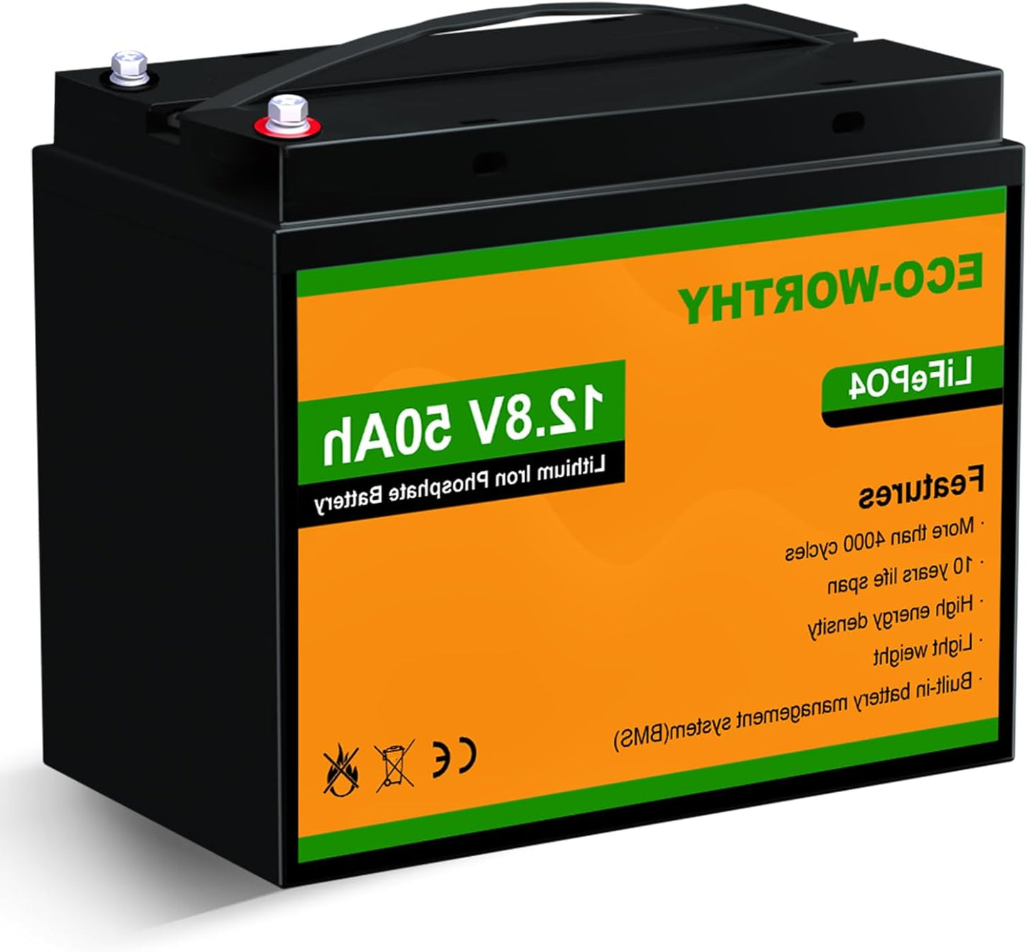 LiFePO4 Batterij – Lithium Accu – Camper Accu – Boot Accu – Zonnepaneel Accu – Lichtgewicht 5,75 kg – 3000 Laadcycli met BMS Bescherming