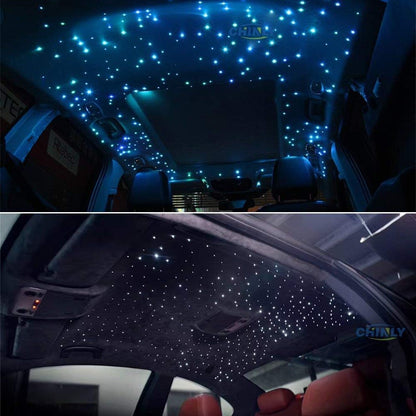 CHINLY Bluetooth Meteor 16 W RGBW APP LED Fiber Optic Light Star plafondlampen kit APP 550 stuks * 0,75 mm x 4 m glasvezel voor thuis/auto