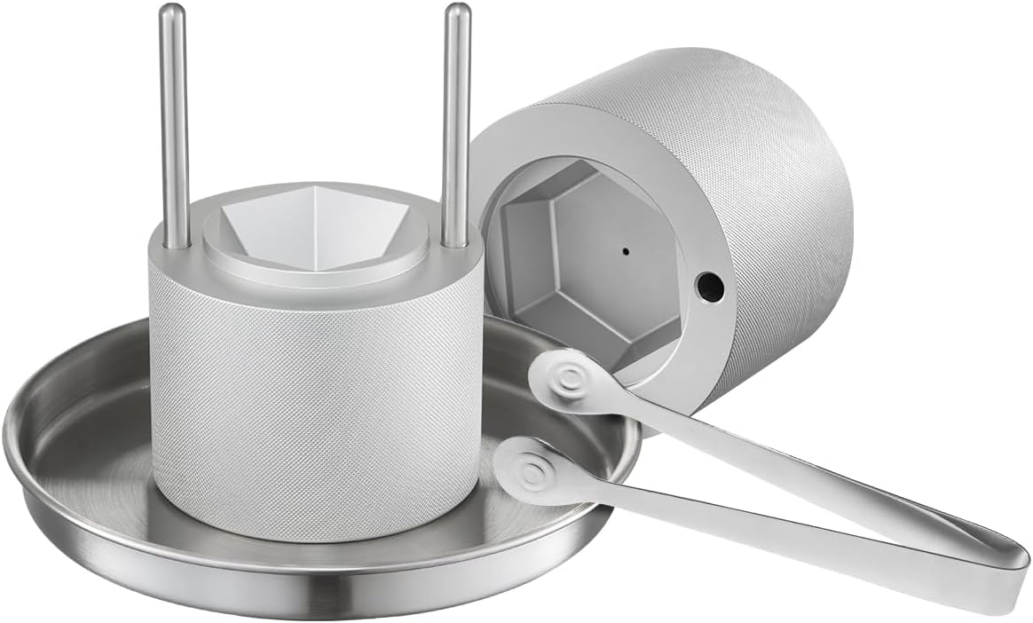 VEVOR Ice Diamond Press, 2,4 Inch IJsbalmaker, Luchtvaart Aluminium Kit Met Tong en Druppelbak Voor Whisky, Cocktail, Bourbon, Schot op Feest