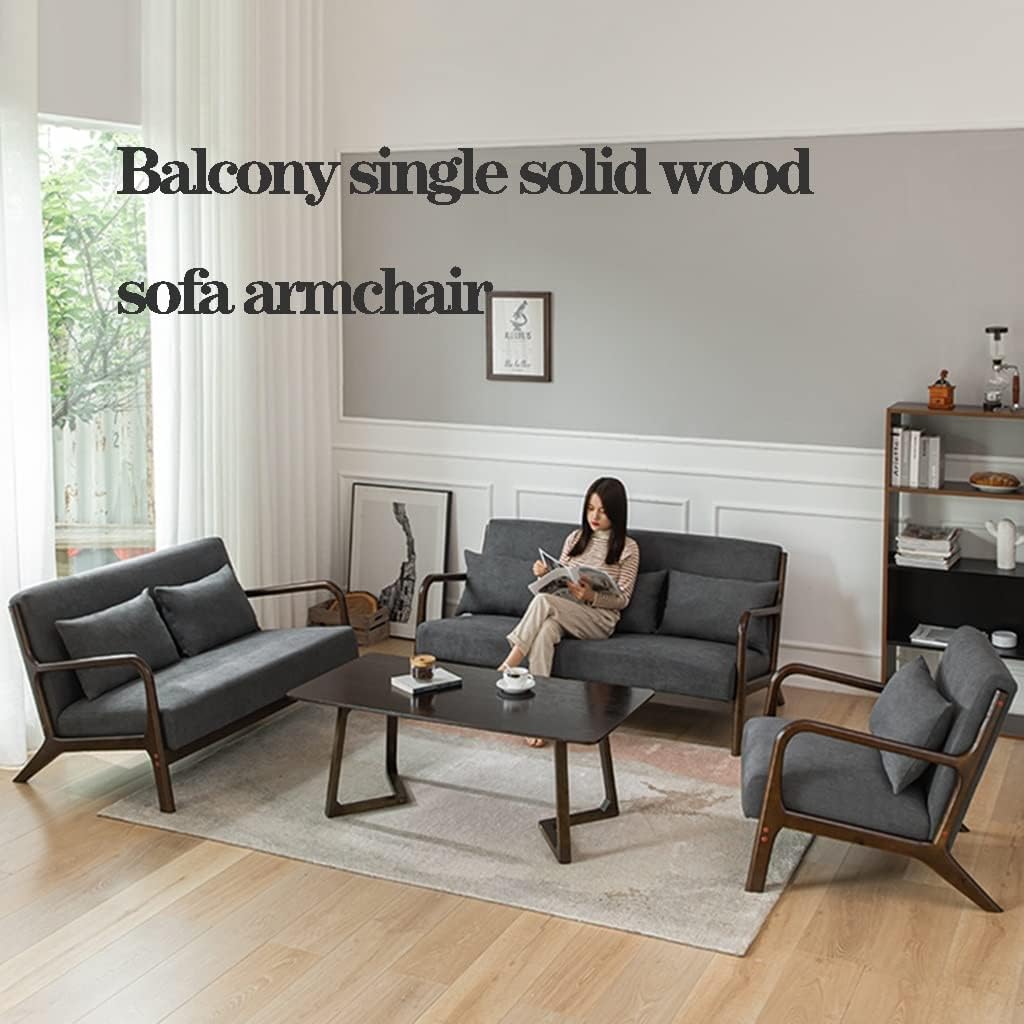 Armchair Chair,Armchair Accent Sofa Chairs Wooden Modern Lounge Armchair,Elegant Upholstered Lounge Chair For Living Room,Bedroom,Linen Fabric Padded Reading Chair Side Chair