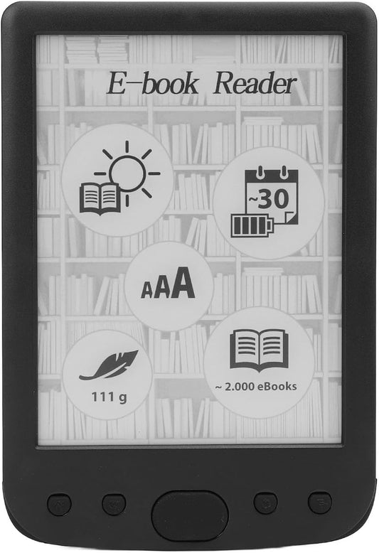 E-Book Reader 6, Niet-verblindende en Oogvriendelijke E-reader HD-touchscreen E-Ink-technologie, Ingebouwde 8GB ROM en 32GB TF-kaartuitbreiding