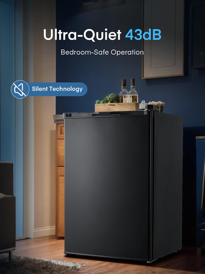 FOHERE Vriezer 85 liter diepvriezer, 80 cm hoog, 3 laden, deurscharnier verwisselbaar en temperatuurregeling, 4-sterren vriesvak, energieklasse E - QUORE