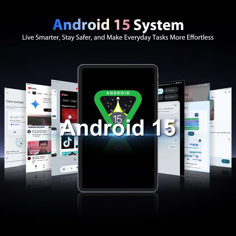 Blackview Mega 2 12 inch tablet Android 15, 24 GB + 256 GB/2 TB, 2 luidsprekers, Widevine L1, 2.4K FHD+, 9000 mAh, 5G WiFi 4G LTE Tablet PC Mode, OTG, bescherming + intelligente pen + muis +