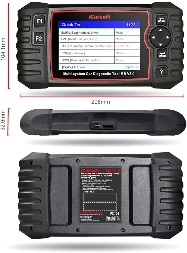 ICarsoft MB V3.0 Kenmerkend Aftastenhulpmiddel voor Mercedes-Benz Sprinter Smart