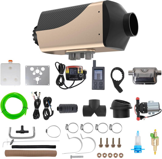 12V Staande Dieselverwarming – Diesel Luchtverwarmer – Waterverwarmer – Camperverwarmer – Motorvoorverwarmer – 7 kW Vermogen – 6 Gallon Watertank – LCD Display Met Afstandsbediening – 4 Waterverwarmingsmodi – Snelle Opwarming