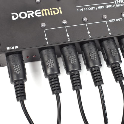 MIDI-Thru Box – MIDI Splitter – MIDI Verdeler – MIDI Router – MIDI Patchbay – 16 Uitgangen – 1 MIDI-Ingang Naar 16 MIDI-Uitgangen – Per Uitgang Instelbare Filtering
