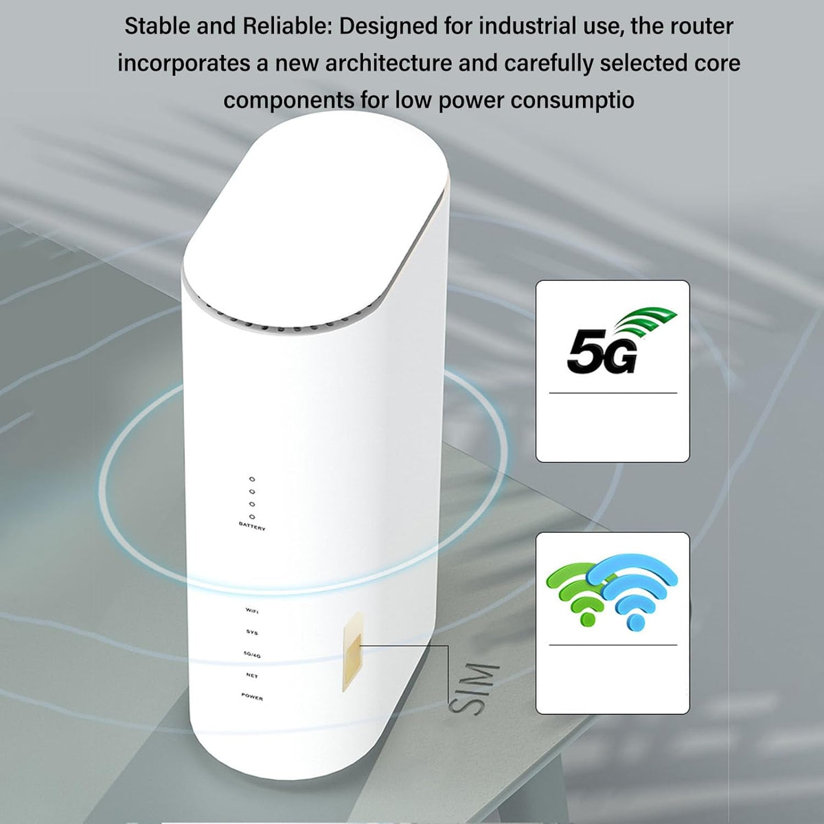 Dual Band WiFi 6, 8 Antennes met Hoge Versterking, 5G CPE Simkaartrouter, 1201 Mbps, 574 Mbps, voor Thuis, op Kantoor, Camperreizen (EU-stekker)