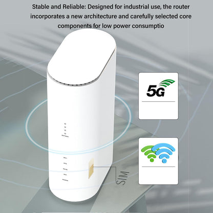 Dual Band WiFi 6, 8 Antennes met Hoge Versterking, 5G CPE Simkaartrouter, 1201 Mbps, 574 Mbps, voor Thuis, op Kantoor, Camperreizen (EU-stekker)