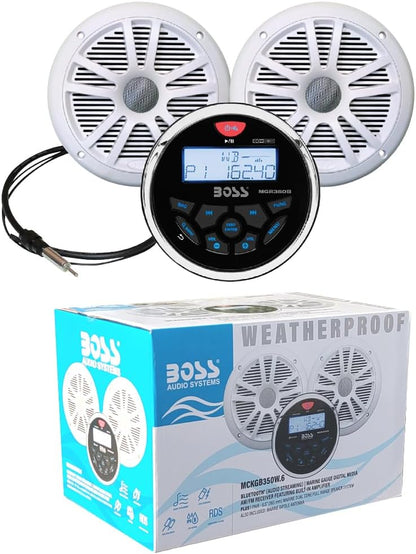 Maritieme Audio-Set – Marine Kit – Boot Stereo – Maritieme Radio – Speakerset – IPX6 Waterbestendig – Bluetooth, AM/FM En NOAA-weerband