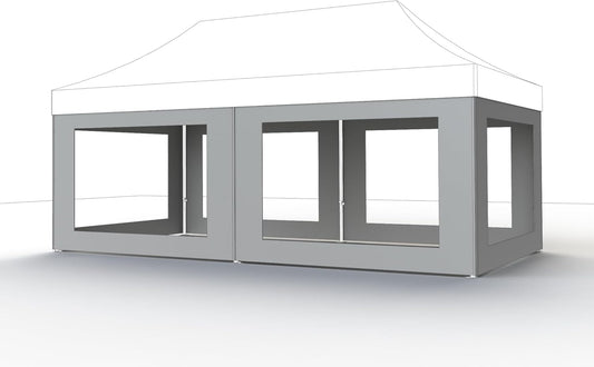 Zijpanelen wit naar Pavillon Pro 3x6 meter, bekleding van polyester, 300g/m² in wit, 4 stuks