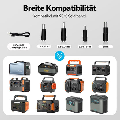 Zonnepaneel, opvouwbaar, 100 W, 18 V, flexibel zonnepaneel, camping, draagbaar, monokristallijn zonnepaneel, complete set met type C QC3.0 voor caravans, camping, balkon, tuinhuisjes