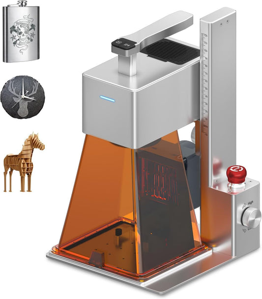 R1 10W lasergraveermachine, draagbare compacte lasergraveerder, hoge precisieresolutie van 0,05 mm, graveersnelheid van 120.000 mm/min. Geschikt voor het graveren van multiplex