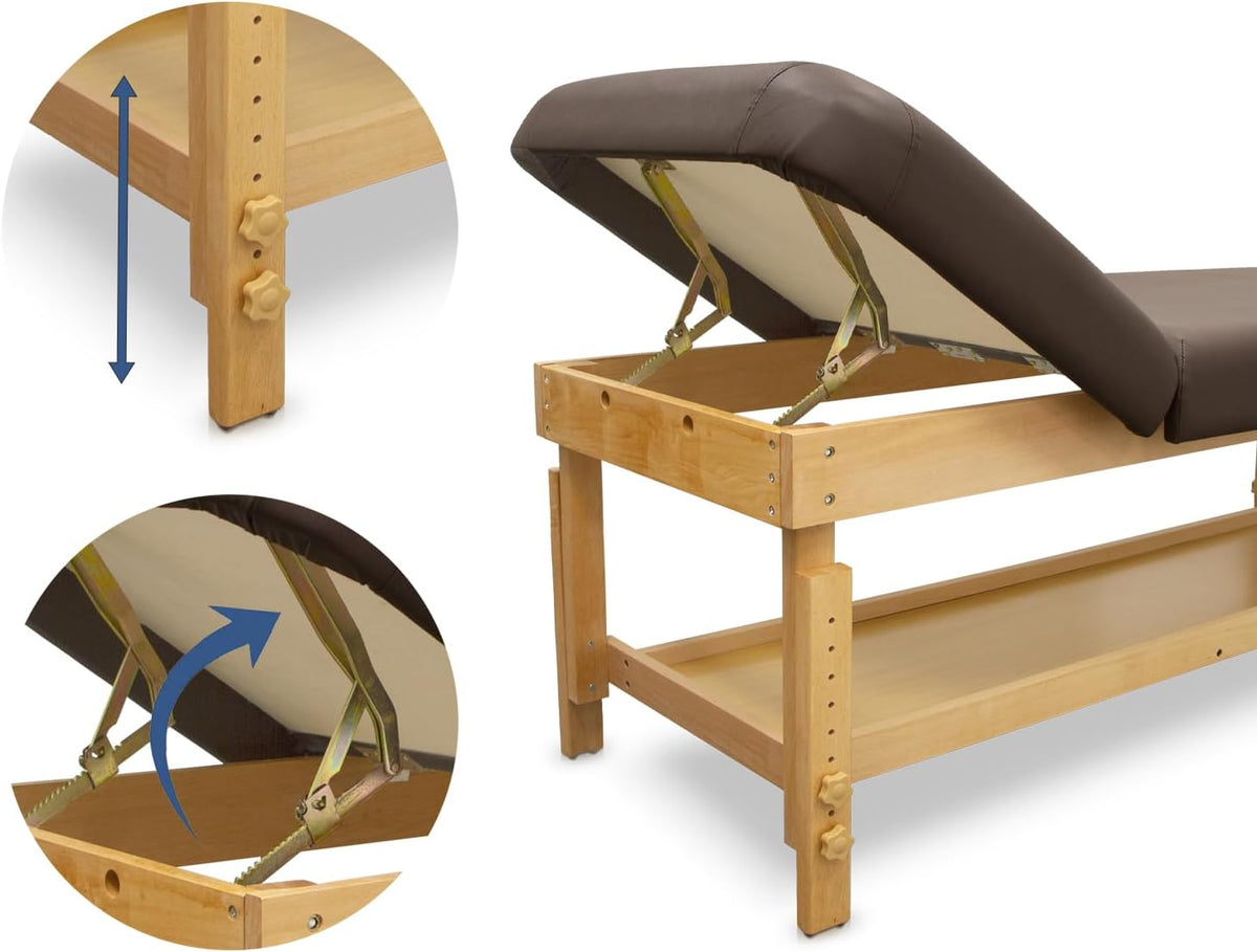 QUIRUMED SPA houten ligstoel met rugleuning, wit