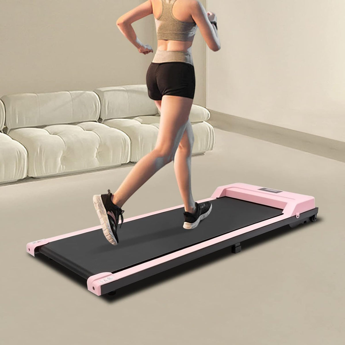 Mini Treadmill Collapsible - Smart Walking Pad with Remote Control and LED Display for Home & Office, Portable Undertable Design - QUORE