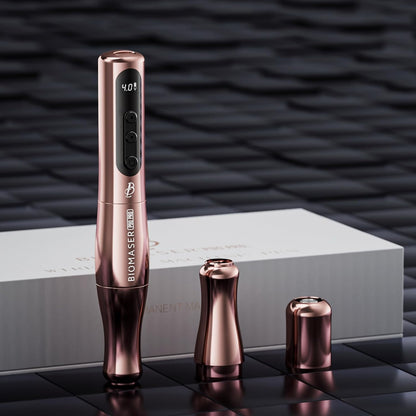 Biomaser P90 PRO Semi-permanente make-upmachine, draadloze en bekabelde make-upmachine voor wenkbrauwen, eyeliner en lippen (roségoud)