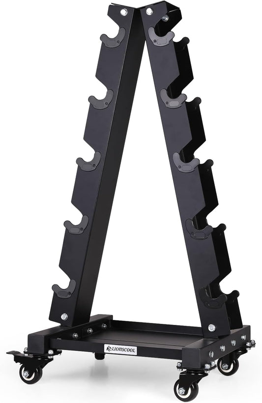 LIONSCOOL Premium solid steel weight rack stand only, A-frame portable weight storage organizer with optional drawer and wheels, perfect for home gym gym equipment storage - QUORE