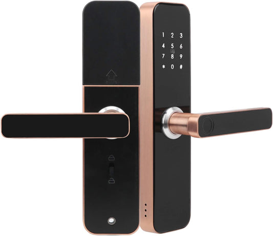 Keyless Entry Smart Door Lock,Smart WiFi App Key Biometrische Vingerafdruk Unlock Keyless Entry Deurslot Veilige Voordeur Handvat, IC Card, Anti-peep Code, voor Home Office Appartement Garage School