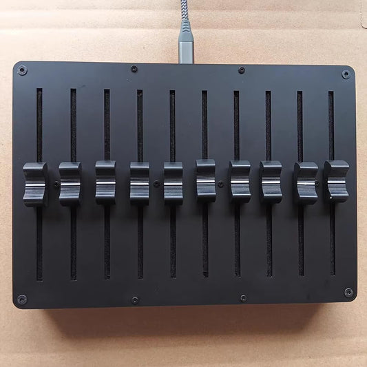 Toplionace 10-Kanaals Midi-Controllerfader - Aanpasbare CC-Berichten, USB/Type-C-Interface voor Daw-Software