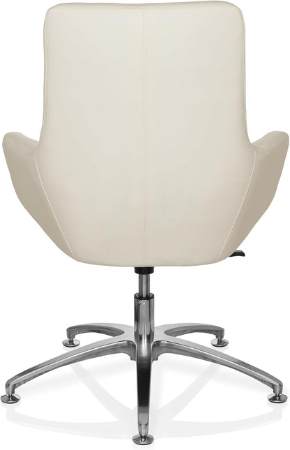 Relaxstoel – Loungefauteuil – Fauteuil – Draaistoel – Relaxfauteuil – Crème Wit Kunstleer – Individueel Instelbaar Kantelmechanisme – 180° Draaibaar