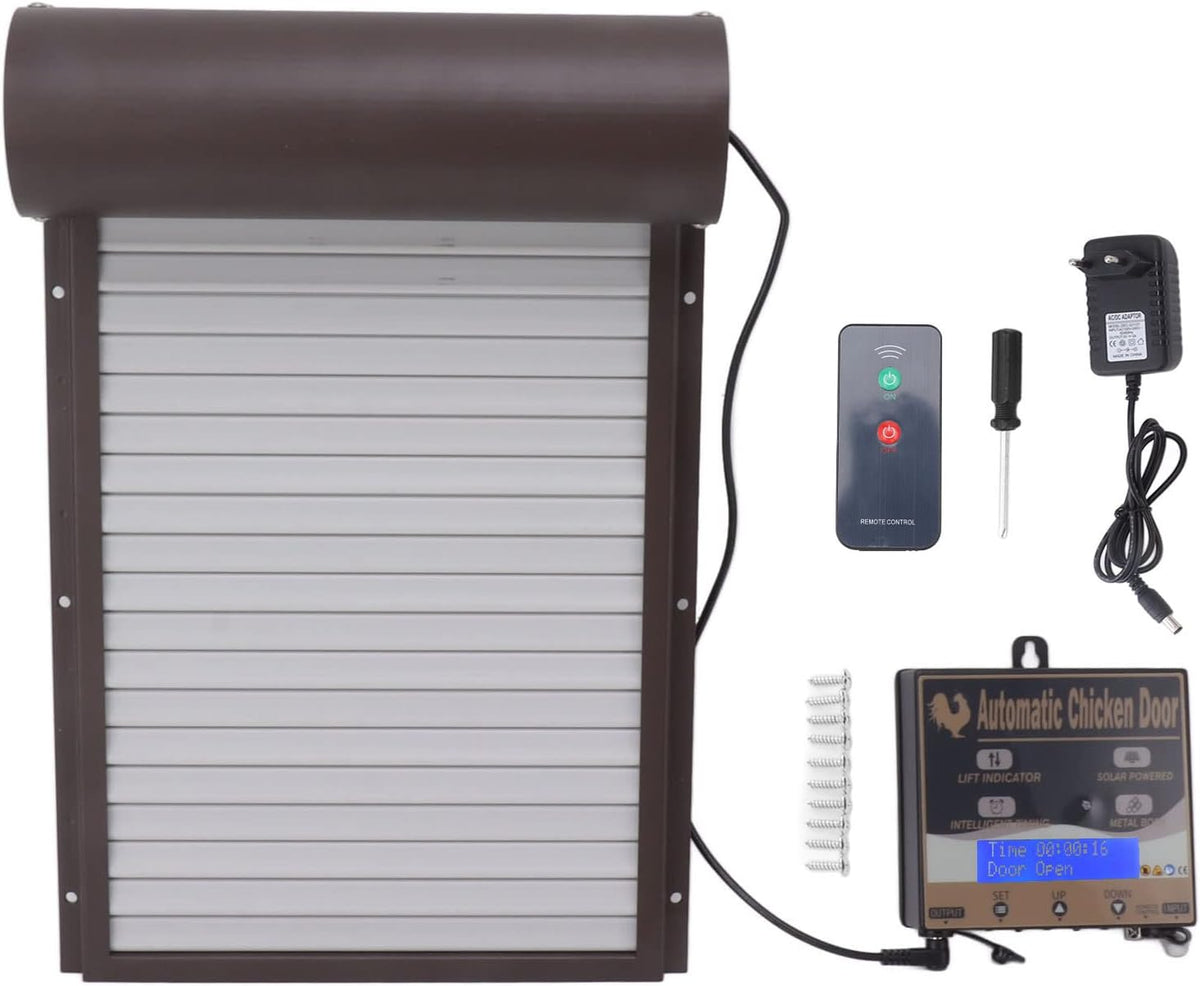 Automatisch kippenhok, bediening van de 3-in-1-deur voor kweekboerderij, 100-240 V, lichtdetectie, timing-afstandsbediening (EU-stekker)