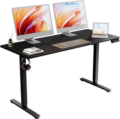 ERGOMAKER Height Adjustable Desk, 160 x 70 cm, Desk, Height Adjustable, Electric with Memory Function, Ergonomic Table, Height Adjustable, White