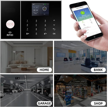 XNY WiFi Huisalarmsysteem, Draadloos 4G Inbraakalarmsysteem voor Huisbeveiliging met APP-waarschuwing, 24-delig Pakket (Bewegingsdetector, Deurvenstersensor, Afstandsbediening, Sirene), Werkt met
