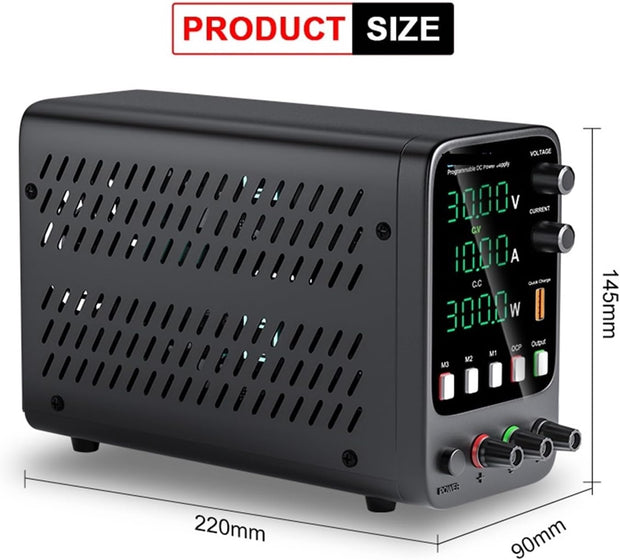 Wanptek - Power supply - Inverter - Adjustable voltage regulator 30V 220V - 10A - For telephone repair - Regulated lab table - DC power supplies - Black