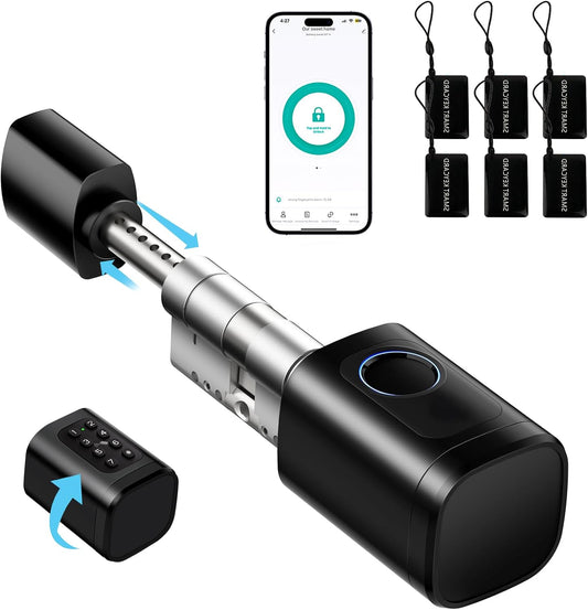 Deurslot – Vingerafdrukslot – Elektronisch Slot – Smart Lock – RFID Deurslot – Verstelbare Lengte 60-90 mm – Bluetooth & App Ontgrendeling