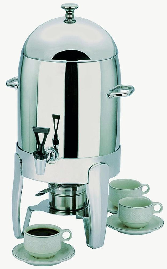 APS 11672 koffiedispenser -Happy Hour- 31 x 33,5 cm, H: 54,5 cm, roestvrij staal, hoogglans gepolijst, incl. 1 brandstofhouder stabiel en stabiel voor koffie, thee of andere warme dranken