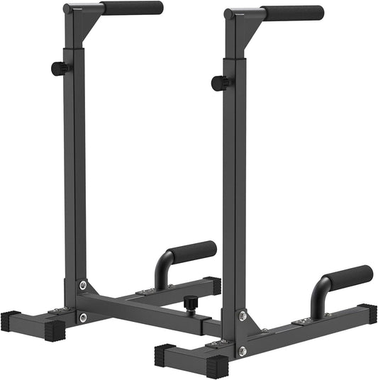 SELEWARE Heavy Duty Dip Bar, stevig dipstation met verstelbare hoogte, multifunctionele parallelle staven voor krachttraining thuis gym