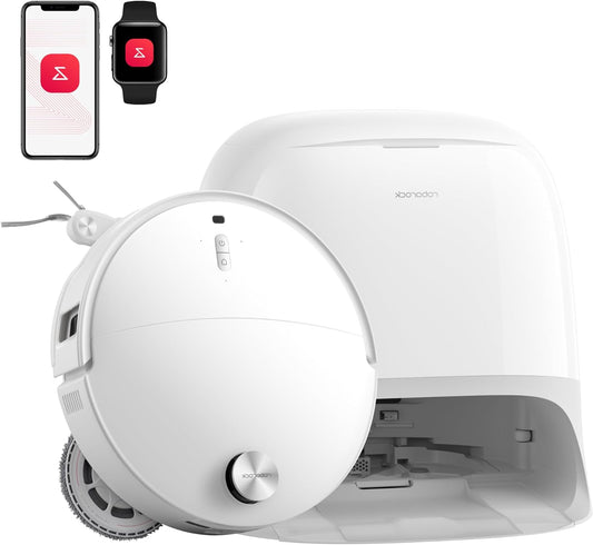 Robotstofzuiger – Robotstofzuiger met dweil – Robotreiniger – Automatische stofzuiger – Zelfreinigende robot – 25.000 Pa Zuigkracht – Heetwaterdweil met droogfunctie - QUORE