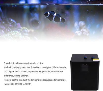 Ijsbad-Waterkoeler – Ijsbadkoeler – Koude Duikkoeler – Badkuipkoeler – Ijsbad Koelsysteem – 79Gal 300L, 1/3 Pk – Temperatuur 0 Tot 50°C – Touchscreen En Afstandsbediening