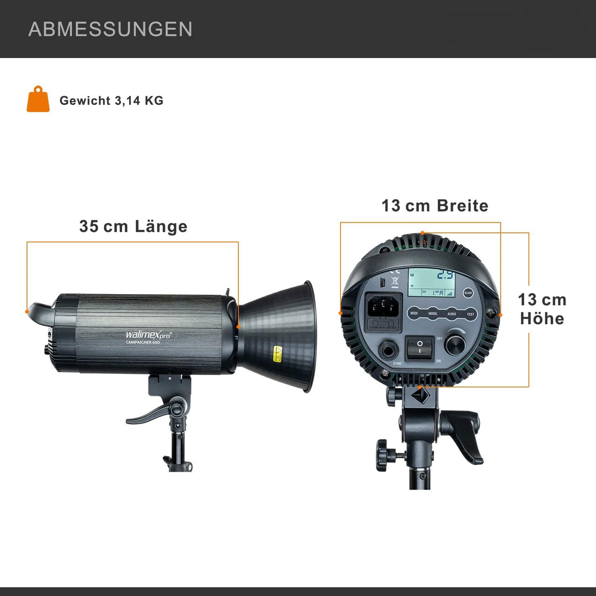 Walimex pro Campagnevoerder 600 HS Studioblitz