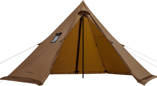 Tipi Tent met ovenopening en sneeuwschort, voor 4 personen, waterdichte thee-tent voor gezinnen, camping, 4 seizoenen, piramidetent voor wandelen, outdoor, trekking, jagen, vissen