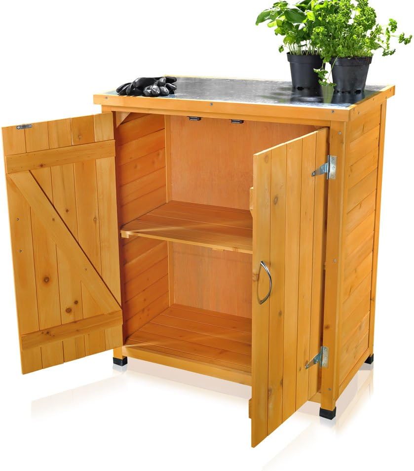 Melko Garden cabinet/tool cabinet with 2 doors, 75 cm × 40 cm × 90 cm (W x L x H) - QUORE
