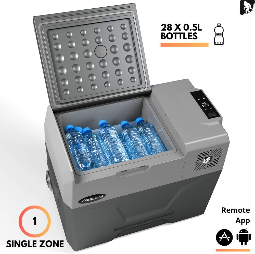 Yeticool Originele BX40 compressor-koelbox/vriesbox, 40 liter, app-besturing via bluetooth, 12/24 V en 230 V voor auto, vrachtwagen, USB-aansluiting, = 38,17 l