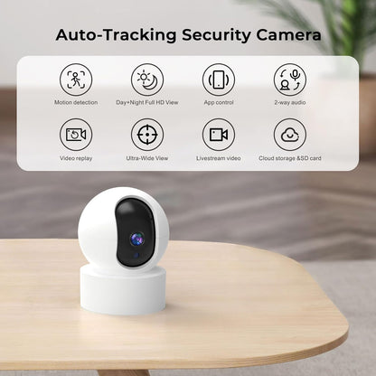 22-delige draadloze/WiFi-thuisanti-diefstalkit met bewakingscamera 200 MP, alarmsysteem met touchpad en 2,4-inch TFT-kleurenscherm, op batterijen, draadloos en bekabeld