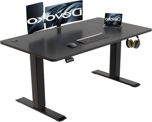 Verstelbaar Bureau – Zit Sta Bureau – Elektrisch Bureau – Ergonomisch Bureau – Bureau Met Geheugenfunctie – 120x60 cm – Industrieel Stalen Frame – Stil Motorvermogen - QUORE
