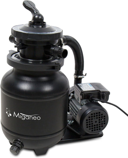 Miganeo Dynamic 6500 Zandfiltersysteem, pompvermogen 4,5 m3, blauw, grijs, zwart, voor zwembaden zwart