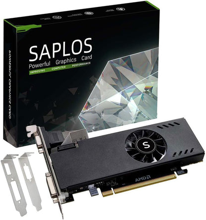 Radeon RX 550 Low Profile Ready, 4GB grafische kaart, GDDR5, 128-bit, VGA, DVI-D, HDMI, Videokaart voor pc-gaming, 4K-ondersteuning, Gamingcomputer GPU, DirectX 12
