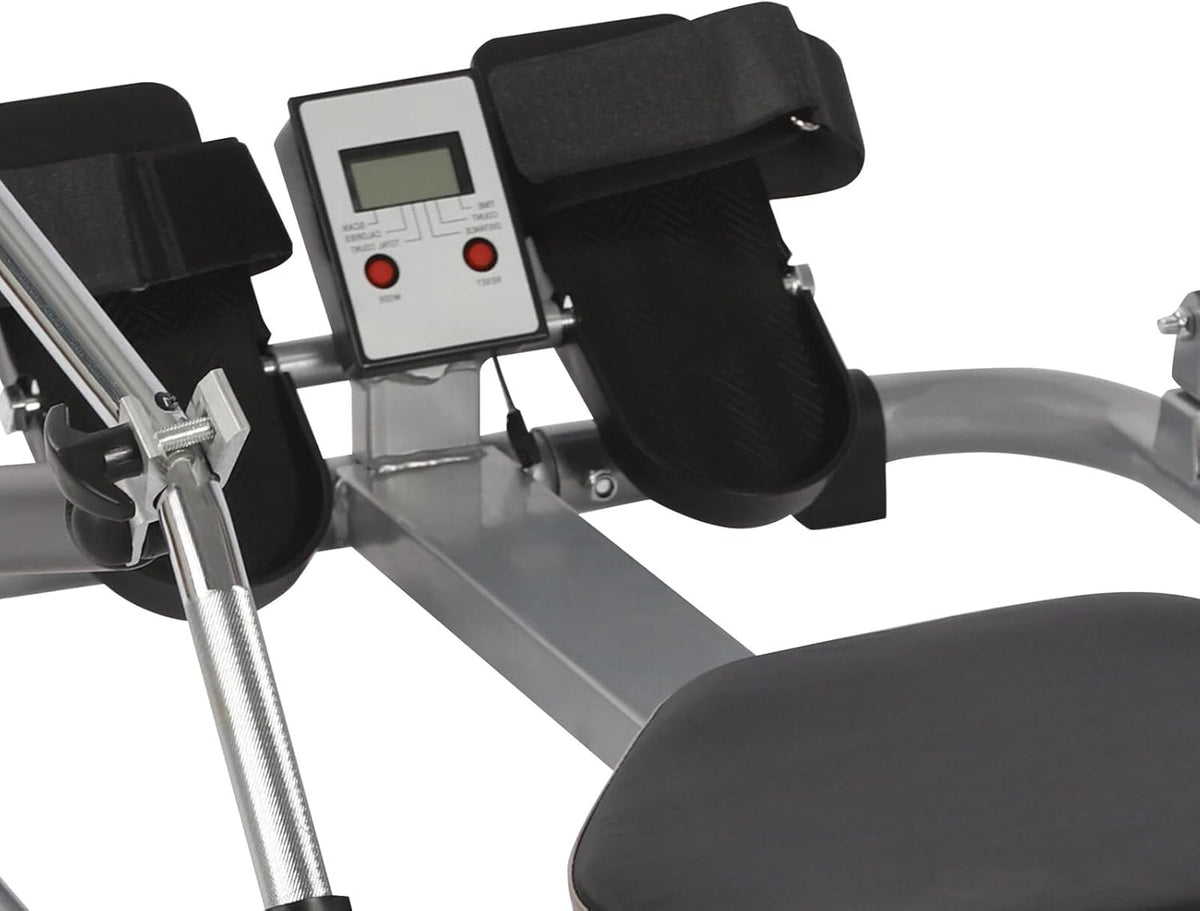 Roeitoestel voor thuis, met lcd-display, dubbele hydraulische stangen, geluidsarm, belastbaarheid 120 kg, voor het trainen van je armen, borst, buik, rug, ledematen en andere spiergroepen - QUORE
