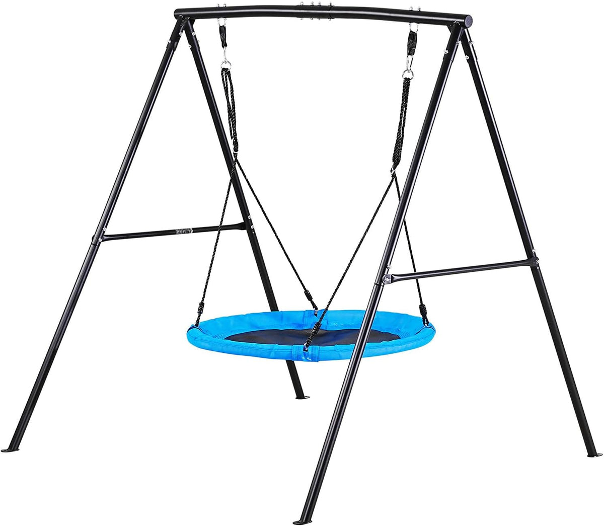 VEVOR Tuinschommel van metaal, A-vormig, voor kinderen, max. draaglast 199,6 kg, schijfschommel, structuur in de vorm van een rond zitvlak, diameter 101,6 cm, voor buiten, erf en tuin